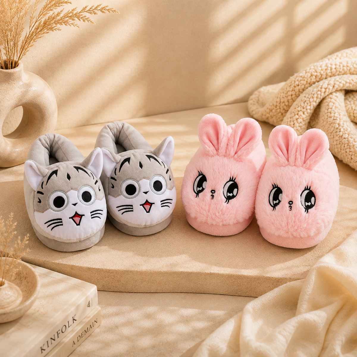 Cloudy Cat + Blush Bunny